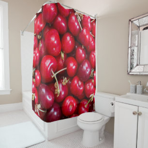 Rideau de douche motif en cerise douce
