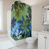 Rideau de douche Motif Feuille tropical (En situation)