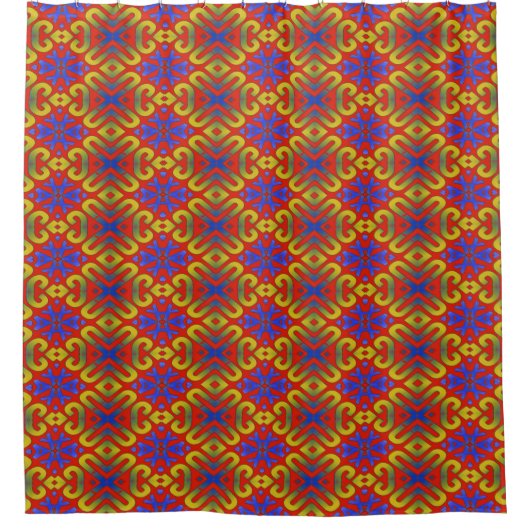 Rideau de douche, motif géométrique multicolore (Devant)