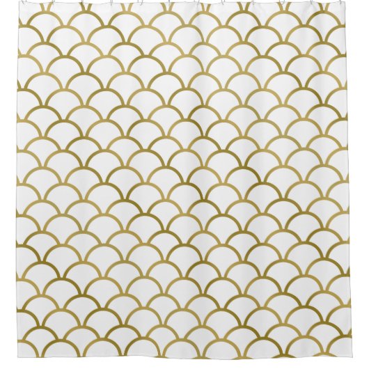 Rideau de douche Motif Gold et White Sea (Devant)