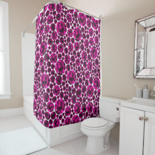 RIDEAU DE DOUCHE MOTIF JOLIE DE DIAMANT ROSE