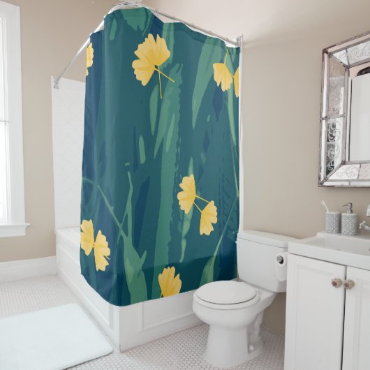 Rideau de douche Motif Jungle (En situation)