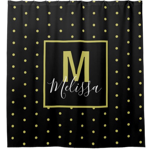Rideau de douche Motif moderne en cercle doré noir (Devant)