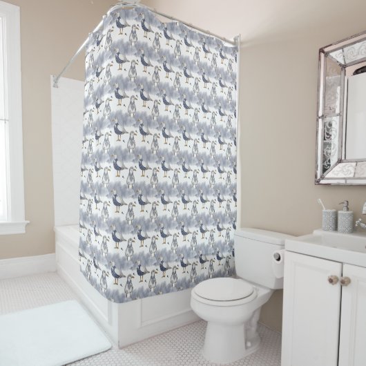 Rideau de douche Motif nautique (En situation)