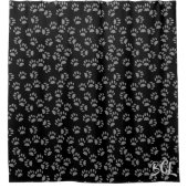 Rideau de douche Motif noir et gris Empreinte de p (Devant)