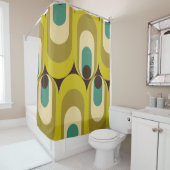 rideau de douche motif rétro des années 60 les ann (En situation)