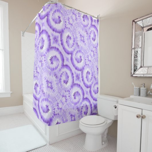 rideau de douche Motif unique Lavender Swirl (En situation)
