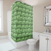 Rideau de douche Motif vert (En situation)