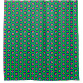 Rideau de douche Motif vert, rouge et bleu (Devant)