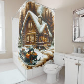 Rideau de douche motoneige (En situation)