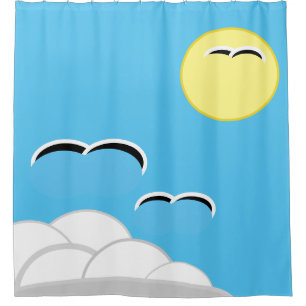 Rideau de douche - Mouettes en vol