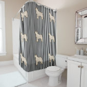 Rideau de douche multi or chien Terre-Neuve (En situation)
