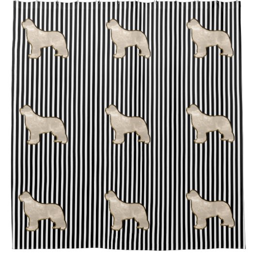 Rideau de douche multi or chien Terre-Neuve (Devant)
