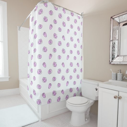 rideau de douche multi-rose Lilac (En situation)