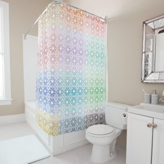 Rideau de douche multicolore (En situation)