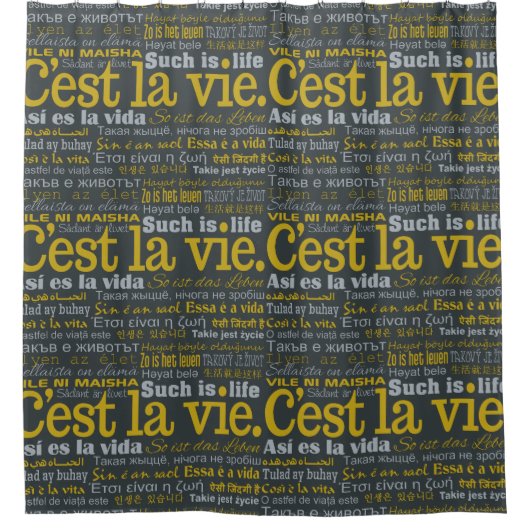 rideau de douche multilingue C'est La Vie (Devant)