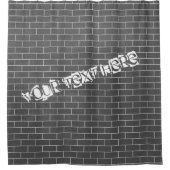 Rideau de douche murale en brique avec texte perso (Devant)