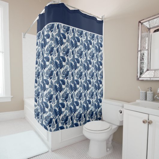 Rideau de douche Navy Tropical (En situation)