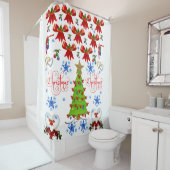 Rideau de douche Noël (En situation)