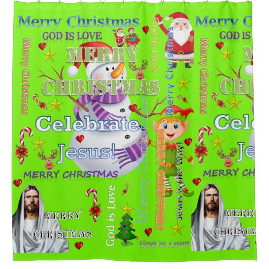 Rideau de douche Noël Snowman (Devant)