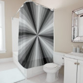 Rideau de douche noir à illusion d'optique (En situation)