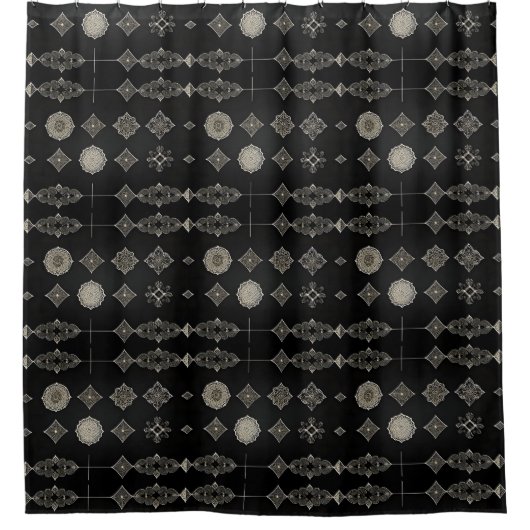 Rideau de douche noir avec design (Devant)