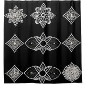 Rideau de douche noir blanc et gris (Devant)