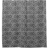 Rideau de douche noir blanc hexagone géométrique (Devant)