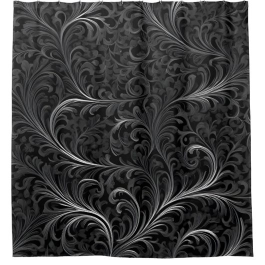 Rideau de douche noir de luxe (Devant)