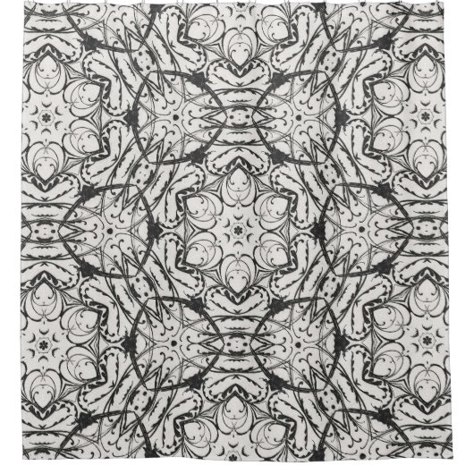 Rideau de douche noir et blanc (Devant)