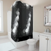 Rideau de douche noir et blanc de luxe Style 1 (En situation)