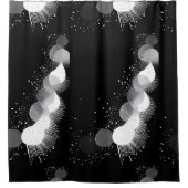 Rideau de douche noir et blanc de luxe Style 1 (Devant)