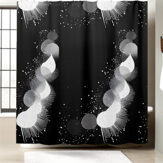 Rideau de douche noir et blanc de luxe Style 1