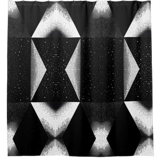 Rideau de douche noir et blanc de luxe Style 2 (Devant)