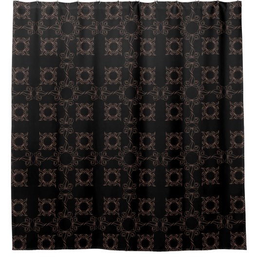 Rideau de douche noir et brun Filigree (Devant)