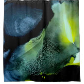 Rideau de douche noir et jaune | Moderne/Masculine (Devant)