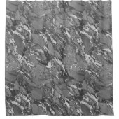 Rideau de douche noir, gris et Marbre blanc (Devant)