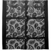 Rideau de douche noir gris Paisley (Devant)