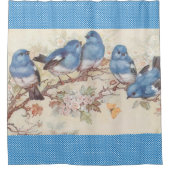 Rideau de douche Oiseau Bleu Vintage (Devant)