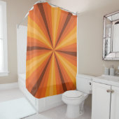 Rideau de douche orange illusion d'optique (En situation)