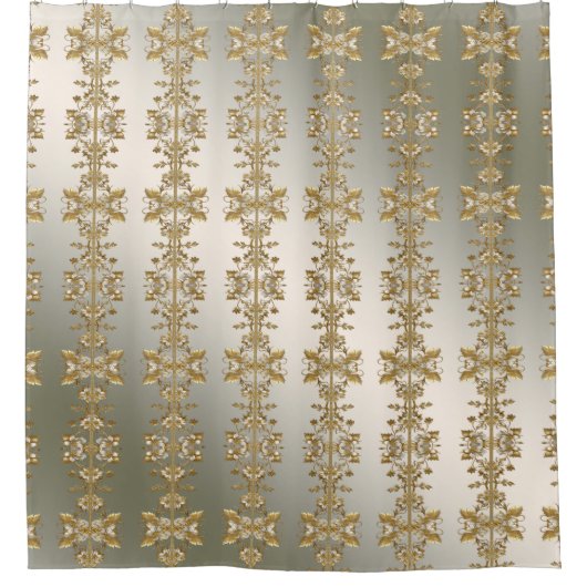 Rideau de douche Orné Floral Blanc (Devant)