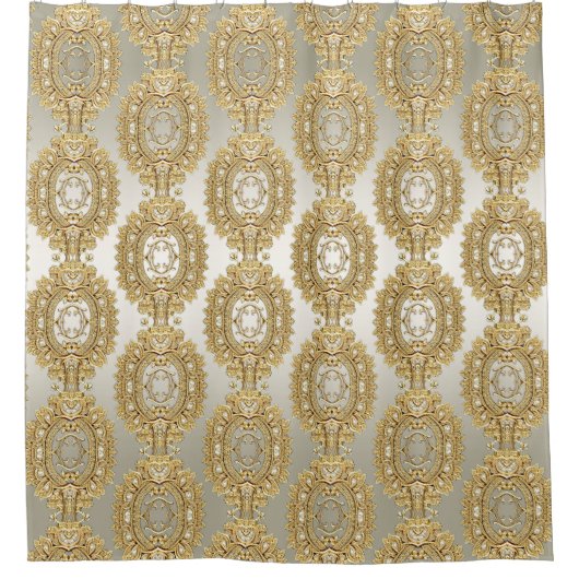 Rideau de douche orné or (Devant)