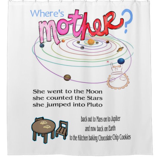 Rideau de douche Où est maman ? (Devant)