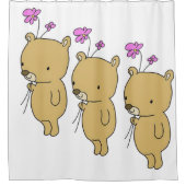 Rideau de douche Ours en Teddy Floral (Devant)
