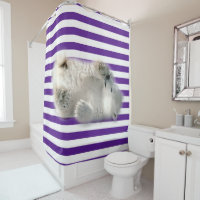 Rideau de douche Ours polaire Bande pourpre