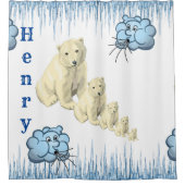 Rideau de douche Ours polaire Nuages de brûlure de (Devant)