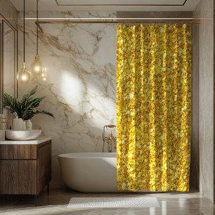 Rideau de douche paillettes dorées