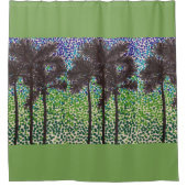 Rideau de douche - Palmiers dans Blue Sky v.2 (Devant)