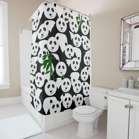 Rideau de douche Panda (En situation)