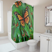 rideau de douche papillon vert (En situation)